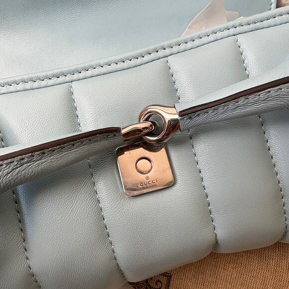 Gucci baby Blue Shoulder Horsebit Chain Small Leather Shoulder Bag - Picture 8 of 12
